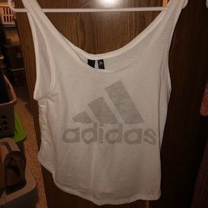 Adidas white athletic tank